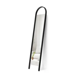 Zrcadlo Bellwood s dřevěným rámem 45×196 cm, černé