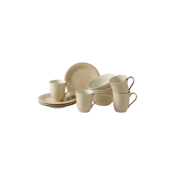 12dílná sada béžového porcelánového nádobí Villeroy & Boch Like Color Loop