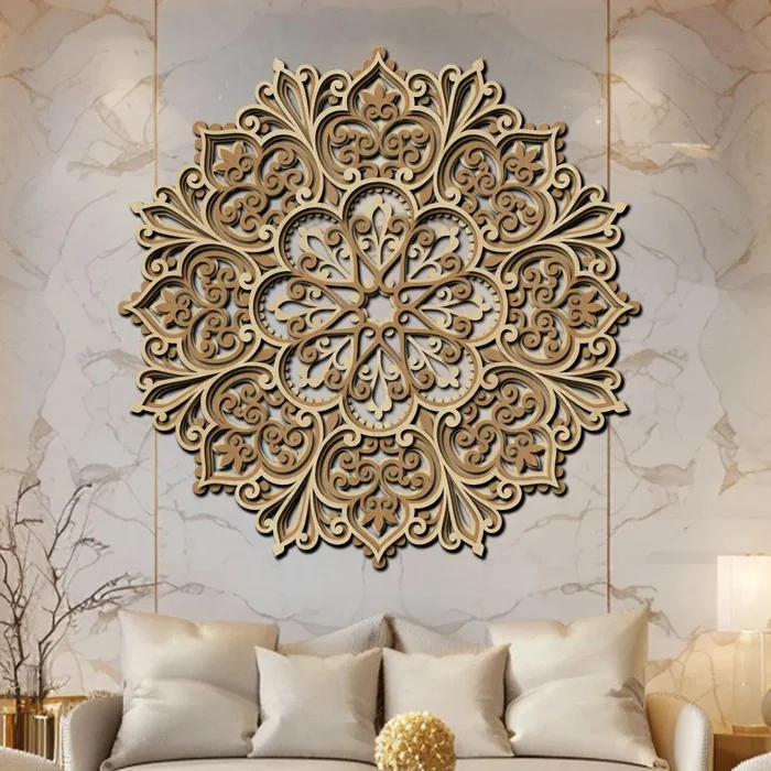 3D Dřevěná Mandala Života Ø 40 cm