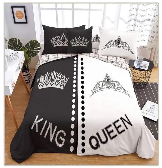 6dílné povlečení King & Queen s moderním designem