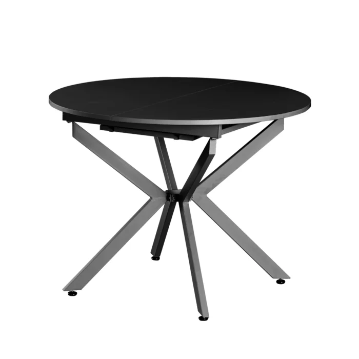 ABERO Typ 1 – černý rozkládací jídelní stůl 100x100-140x75 cm