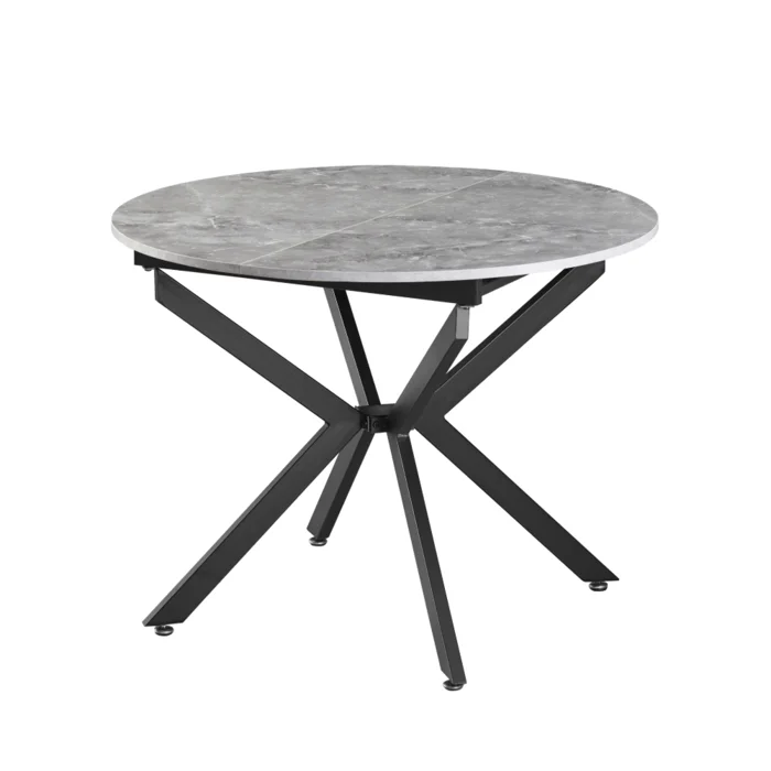 ABERO Typ 1 – Rozkládací jídelní stůl beton/černá, 100–140 × 75 cm