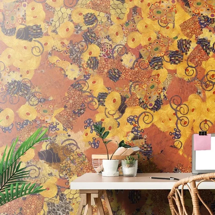 Abstraktní samolepící tapeta inspirovaná G. Klimtem
