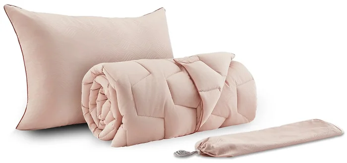 AdaptiveGO LUX Růžová sada polštář a přikrývka 140x200 cm