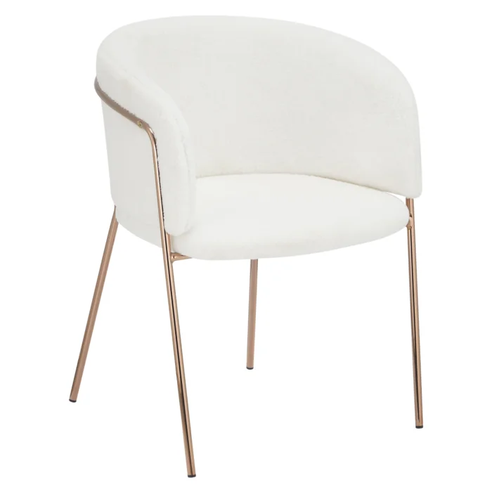 ADIMAR Jídelní křeslo Ivory / Rose Gold