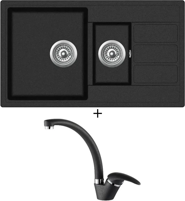 Aquastone LAGO 70 a AQ 2861 - Černá metalická sada