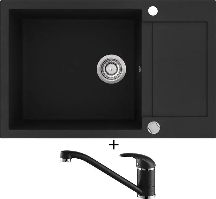 Aquastone QUADRA 80 a AQ 2561 Černá Metalická