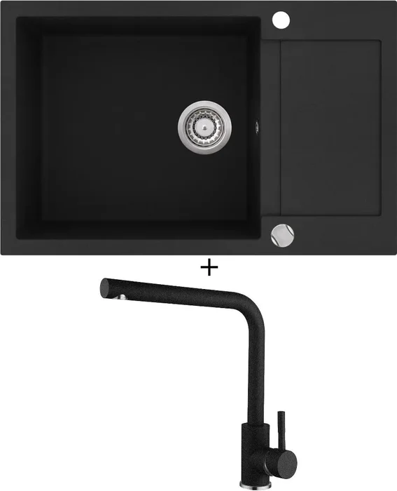 Aquastone QUADRA 80 a AQ 4581 Černá Metalická