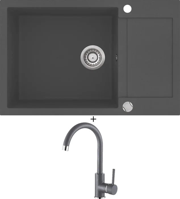 Aquastone QUADRA 80 a AQ 5561 - tmavě šedá