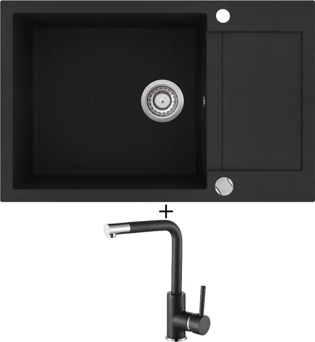 Aquastone QUADRA 80 a AQ 5581 Černá Metalická