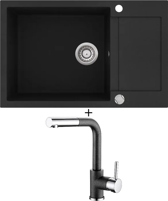 Aquastone QUADRA 80 a AQ 5591 v černé metalické