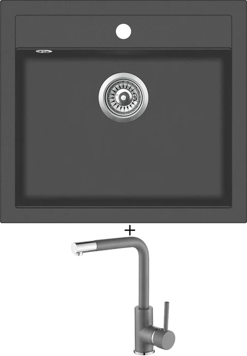 Aquastone SIMPLE 60 a AQ 5581 v tmavě šedé