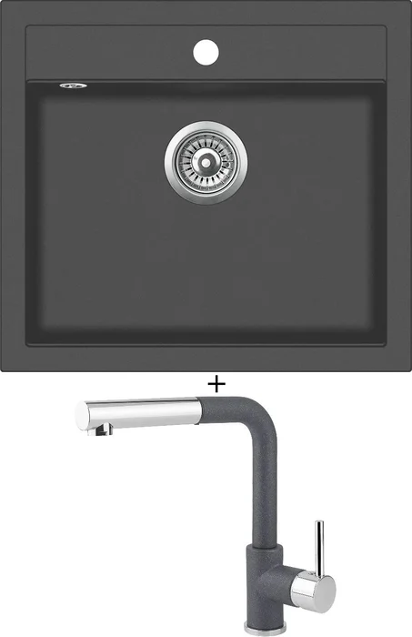 Aquastone SIMPLE 60 a AQ 5591 v tmavě šedé
