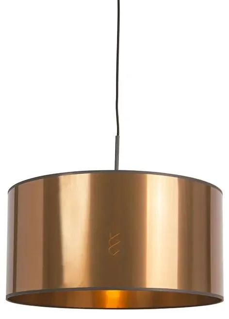 Art Deco závěsné svítidlo Combi 1, bílé s měděným stínidlem, 50 cm