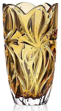 Aurum Crystal Váza Flora Amber 280 mm