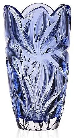 Aurum Crystal Váza Flora Blue 28 cm