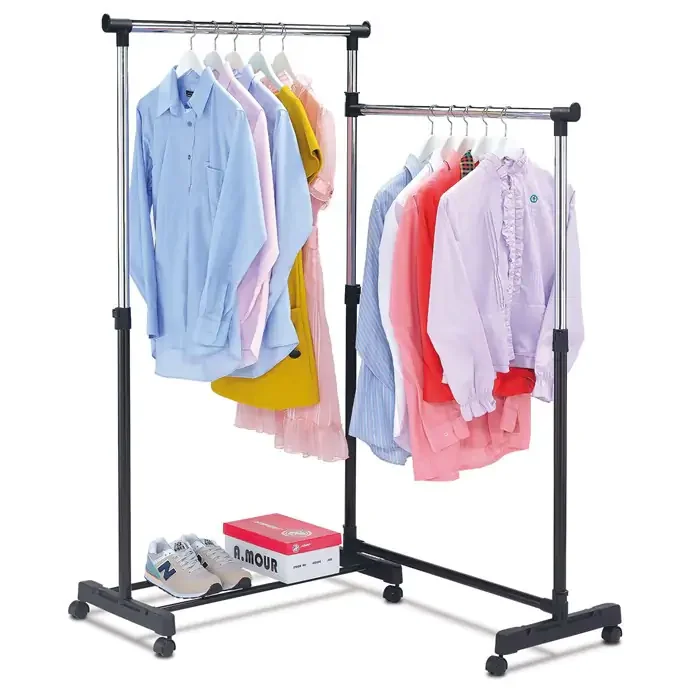 Autronic ABD-1215 BK otočný stojan na šaty s regálem na boty