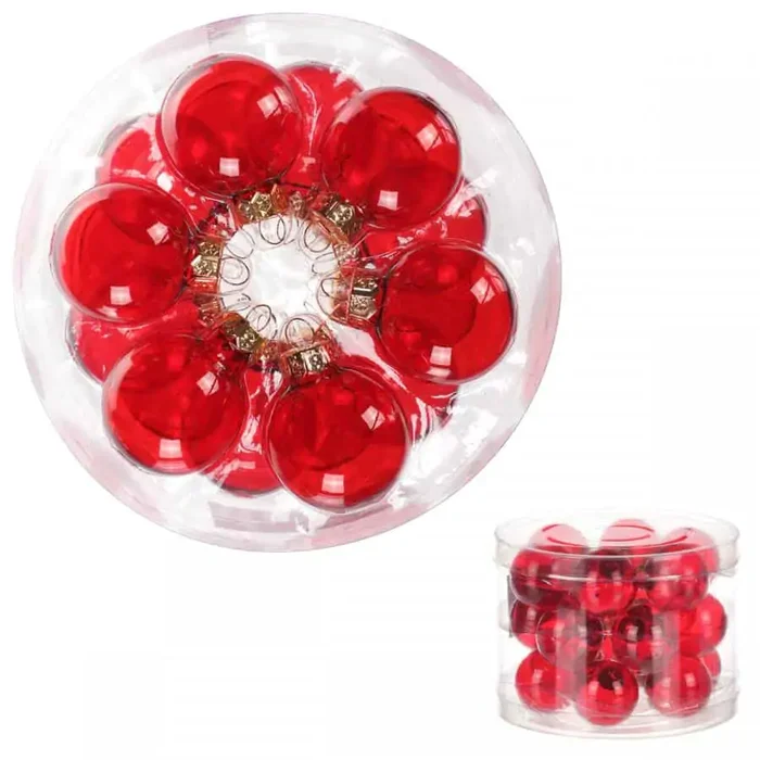 Autronic Ozdoby průhledné červené 4 cm (18 ks) VAK130-4