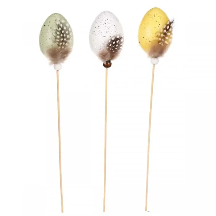 Autronic plastová vajíčka se zápichem – 6 ks, žlutá