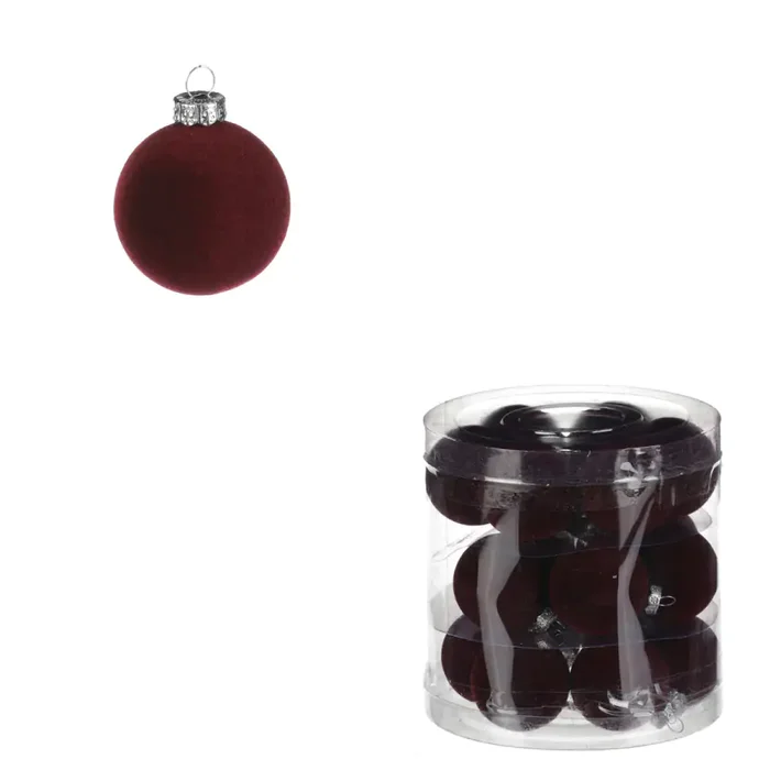 Autronic sametové ozdoby 4 cm, sada 18 ks BOR