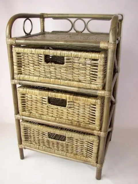 Axin Trading – Ratanová komoda 3 zásuvky, hnědá