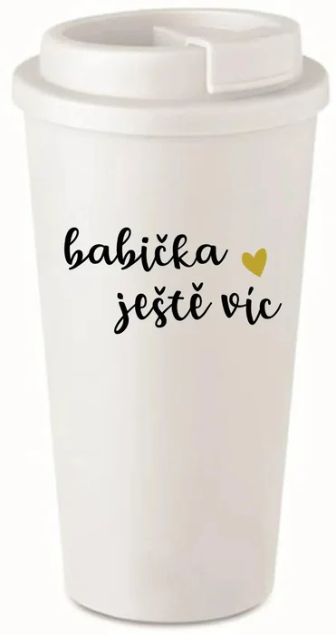 Babička Ještě Více - Bílý Termohrnek 475 ml