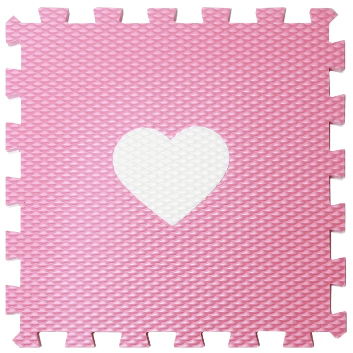 Barevná dětská podlahová puzzle deska srdíčko