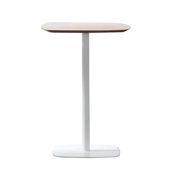 Barový stůl Harlej, dub/bílá, MDF/kov, průměr 60 cm