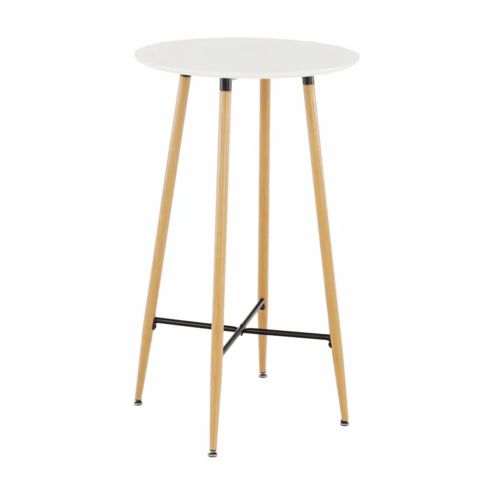 Barový stůl IMAM bílý/dub, průměr 60 cm