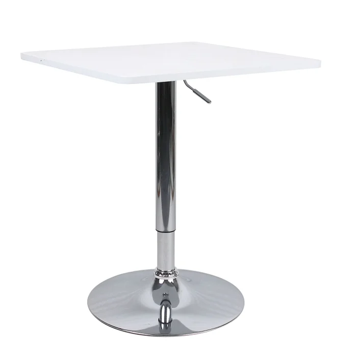 Barový stůl s nastavitelnou výškou – bílý, 60×60 cm, 70–91 cm – FLORIAN 2 NEW
