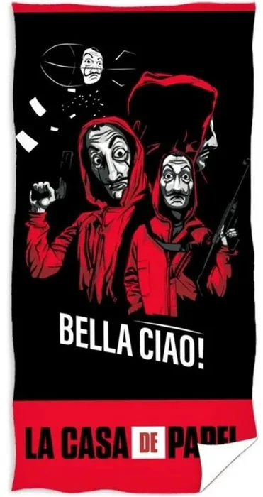 Bavlněná osuška La Casa de Papel Bella Ciao 70x140 cm