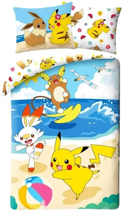 Bavlněné ložní povlečení Pokémoni na pláži 140x200/70x90 cm
