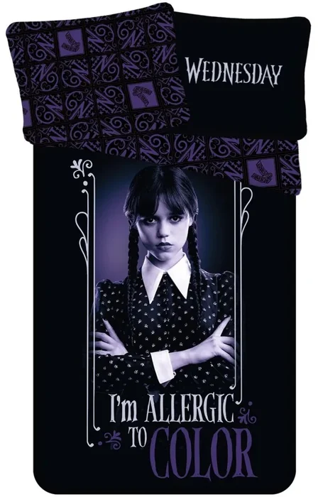 Bavlněné ložní povlečení Wednesday Addams 140x200/70x90
