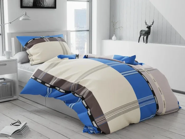 Bavlněné povlečení Daniela s modrým motivem