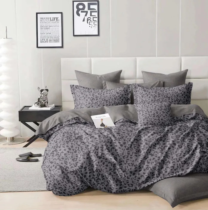 Bavlněné povlečení NOMARI šedé 140x200/70x90 cm