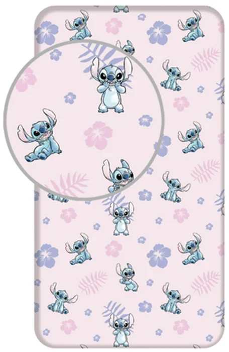 Bavlněné prostěradlo Lilo and Stitch Pink 90×200 cm
