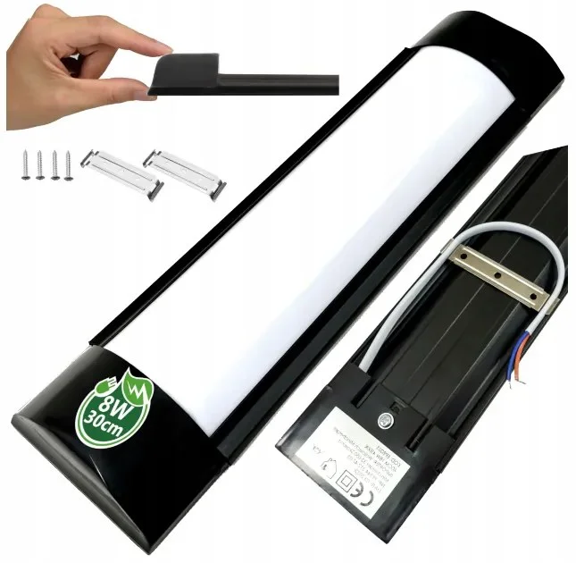 BERGE LED Panel 8W 30cm Černý studená bílá