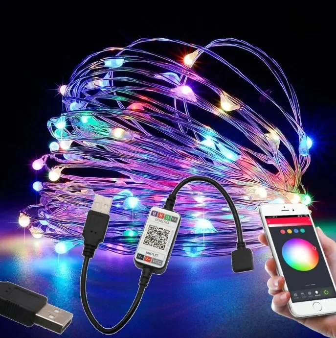 BERGE RGB LED řetěz 10 m s USB ovládáním