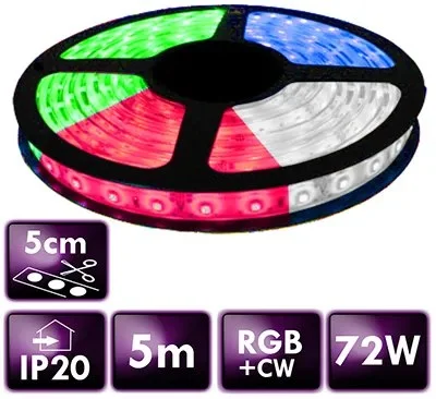 BERGE RGB + studená bílá LED pásek 5m SMD 5050
