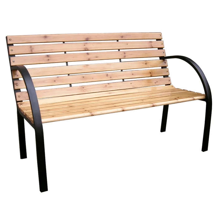 BERKA zahradní lavička 122 cm – černá/přírodní