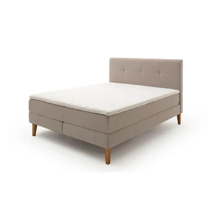 Béžová boxspring postel 160x200 Stockholm