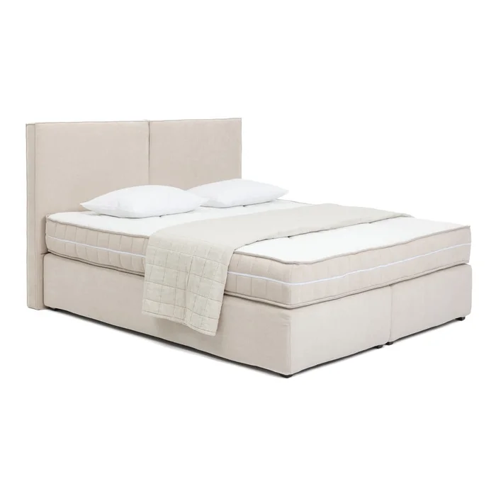 Béžová boxspring postel Olia Bold 160x200 cm