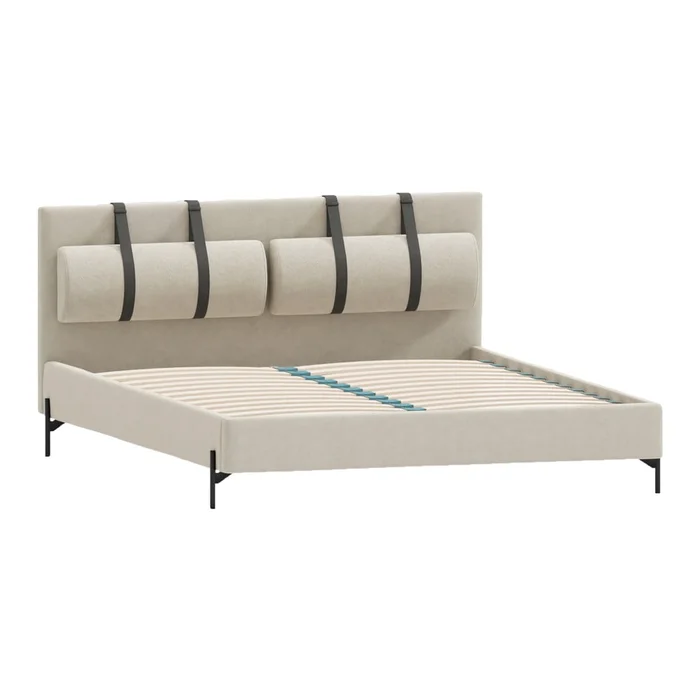 Béžová čalouněná postel 200x200 cm Tulsa