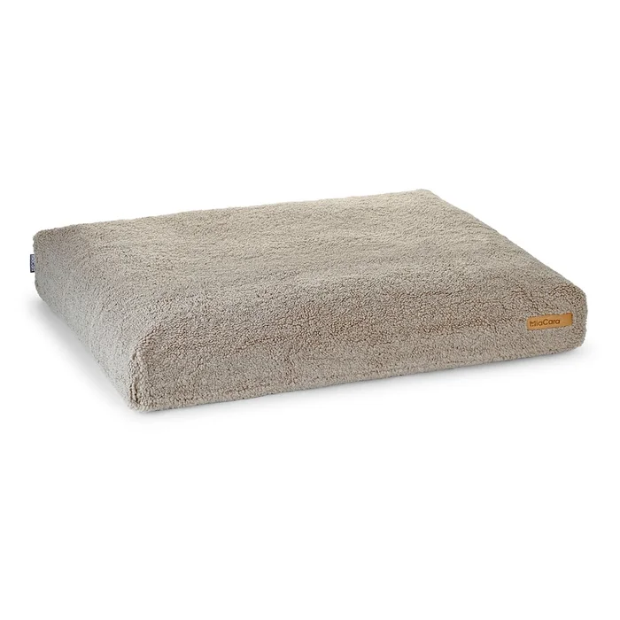 Béžová psí matrace z bouclé s recyklovanou pěnou 80x60 cm