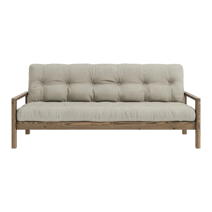 Béžová rozkládací lněná pohovka Knob 205 cm, Karup Design