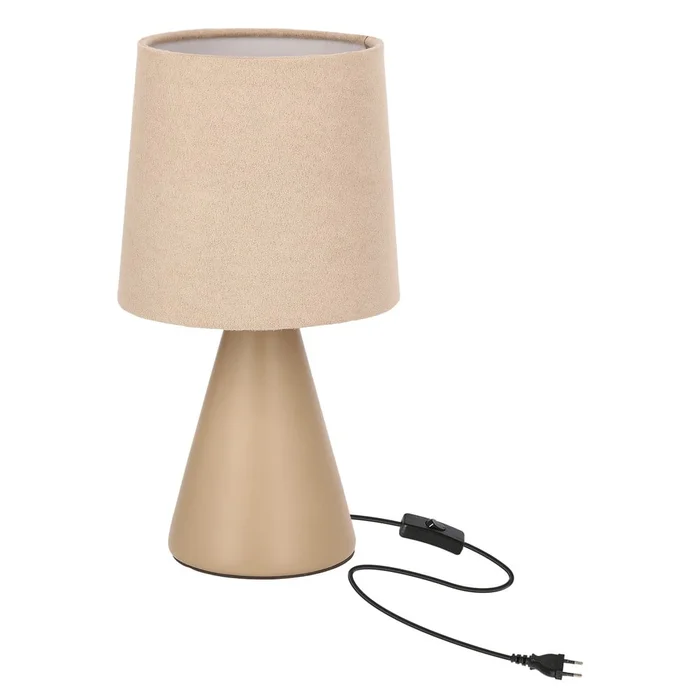 Béžová stolní lampa Satti s textilním stínidlem