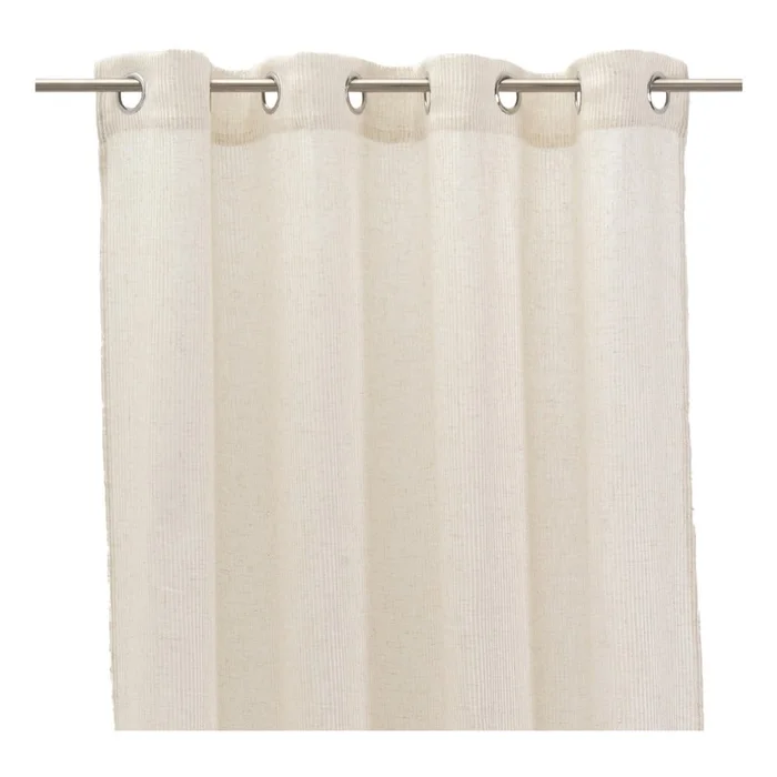 Béžová záclona s lenovou příměsí 140x260 cm