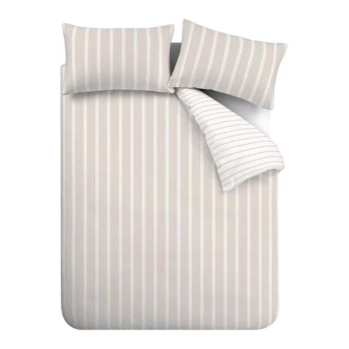 Béžové bavlněné povlečení 230x220 cm Ashford Stripe