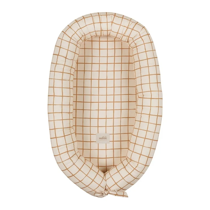 Béžové dětské hnízdečko Camel Check od Malomi Kids