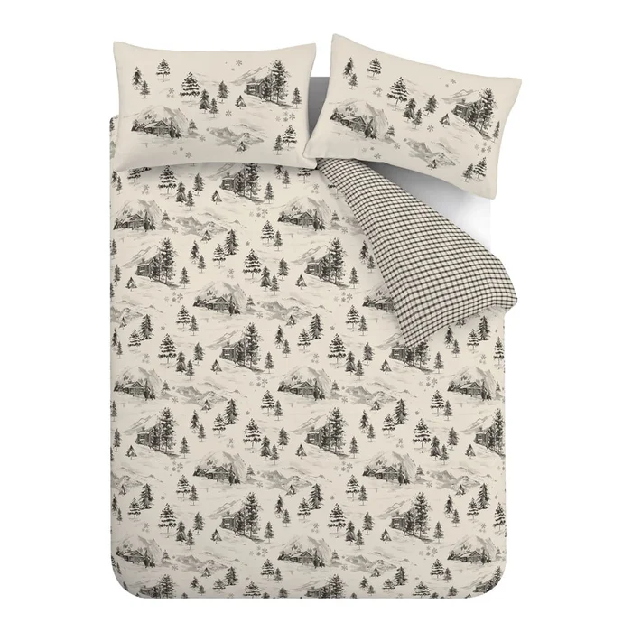 Béžové flanelové povlečení 135x200 cm Alpine Vilage